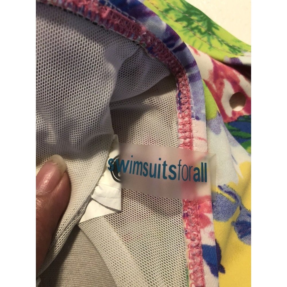 Swimsuits For All Tankini Top Plus Size 22 Floral Built in Bra laser cut - Picture 5 of 6